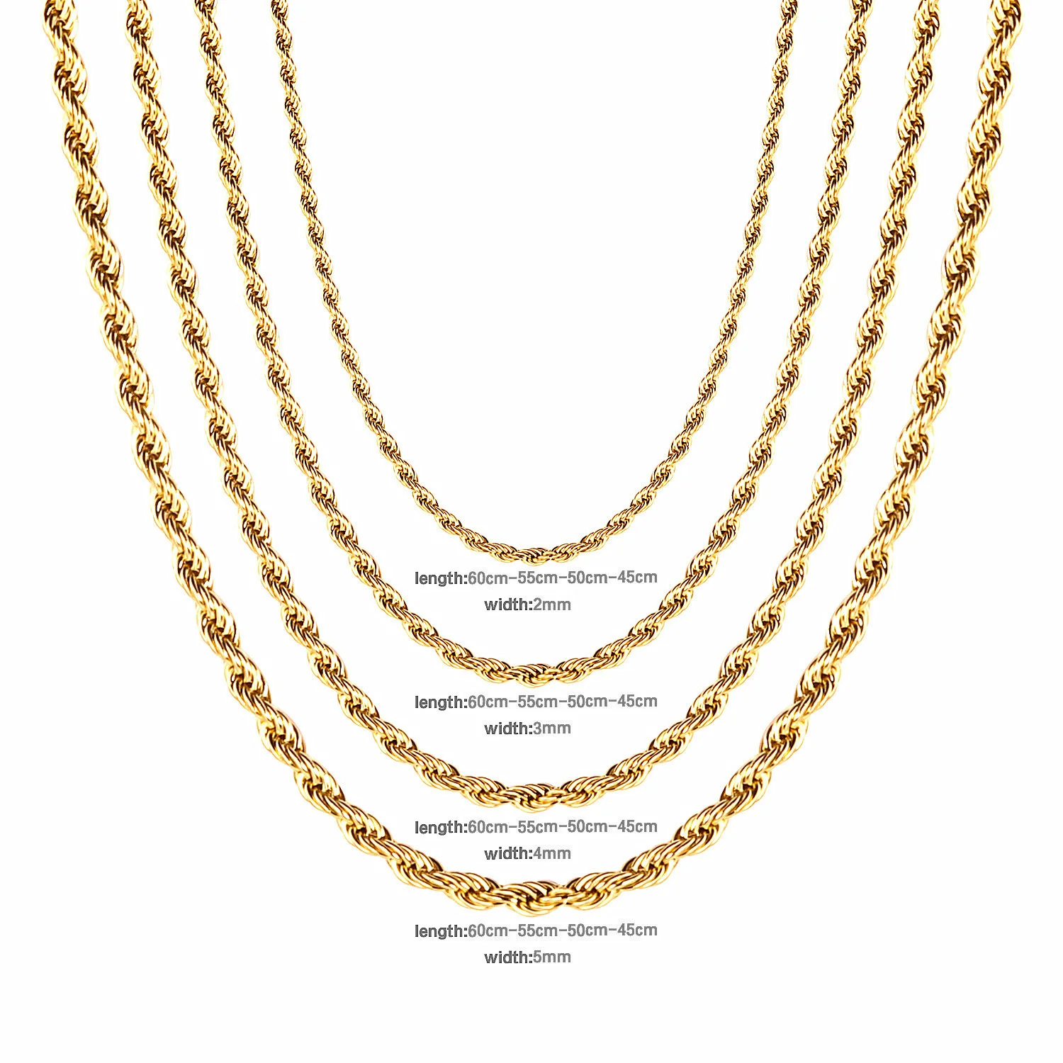 ASON 1 шт./лот позолоченная круглая змеиная цепочка из нержавеющей стали веревочная