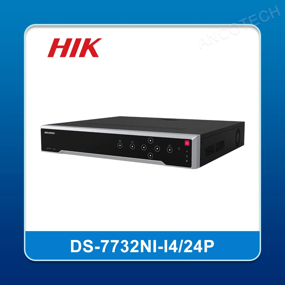

HIK DS-7732NI-I4/24P 32-ch 1.5U 24 PoE 4K NVR Up to 32 channel IP cameras can be connected 4 HDDs for continuous video recording