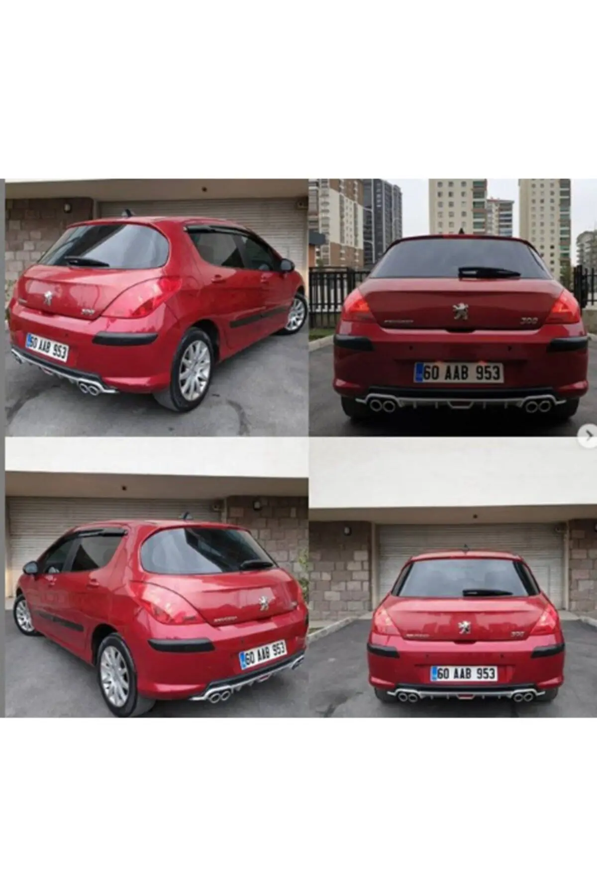 

Задний универсальный диффузор для Peugeot 308-хромированная антенна крылья автомобильный Стайлинг диффузор комплект задней части кузова спойлер бампер разветвитель губ