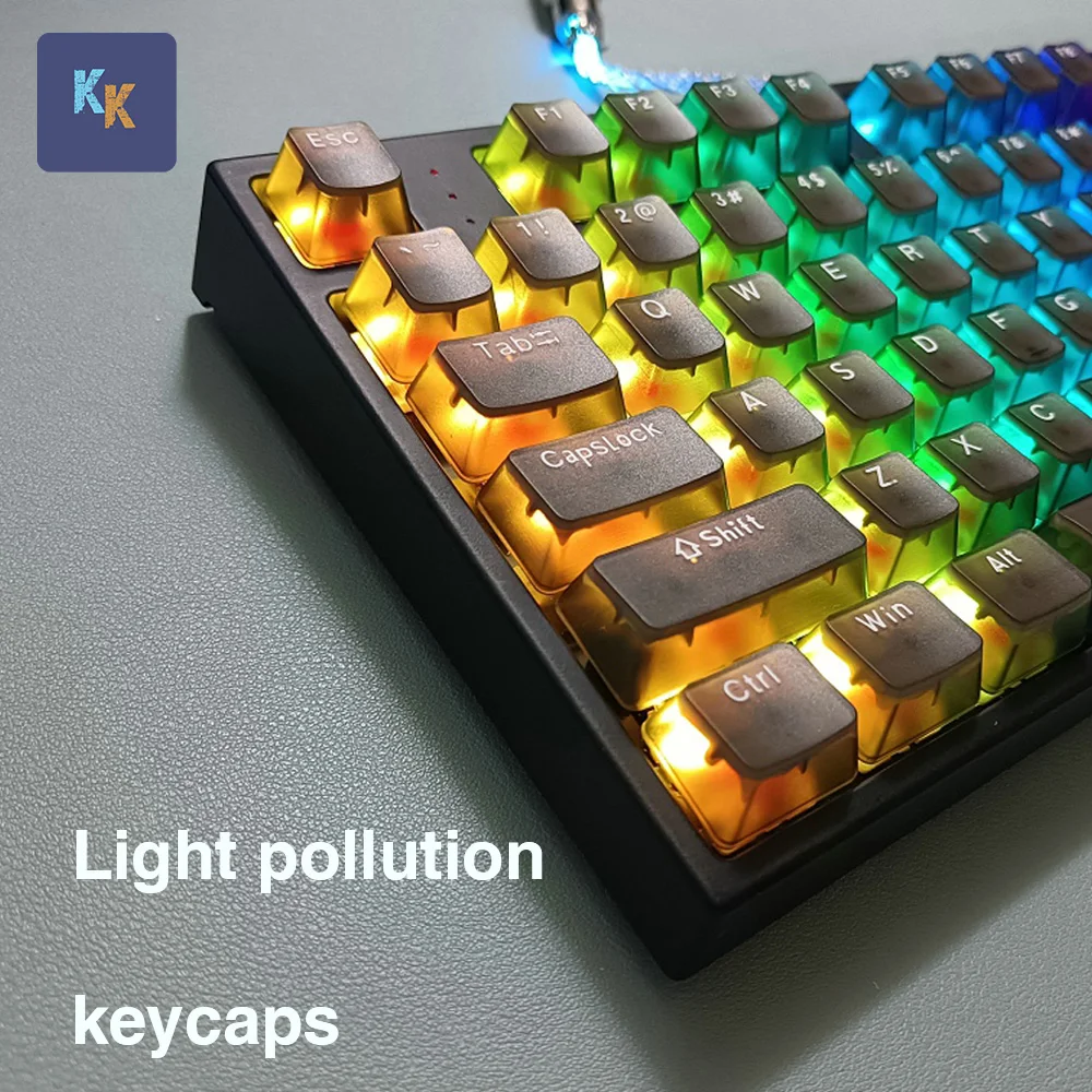 

transparent keycaps Light pollution PBT Double shot keycaps OEM profile Full set