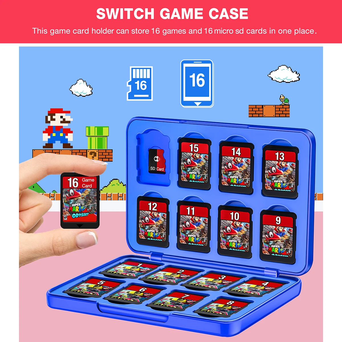 16 в 1 противоударный чехол для игровых карт Nintendo Switch OLED игровые карты TF защитные