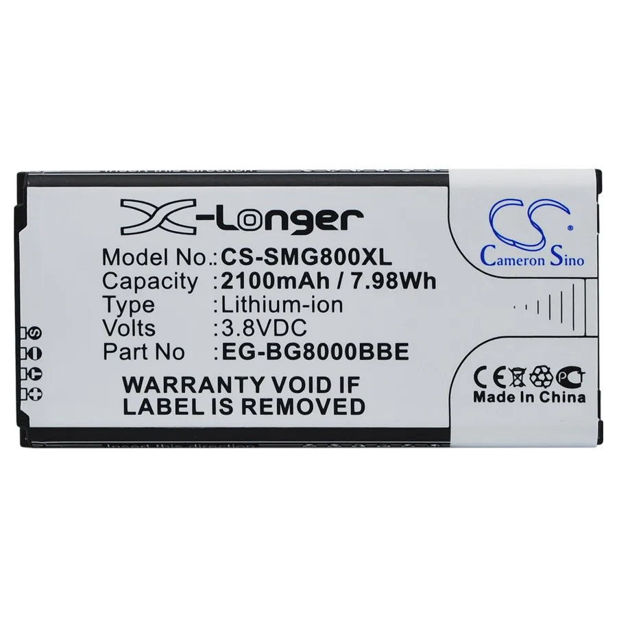 Аккумулятор CS-SMG800XL BG-BG800BBE для Samsung Galaxy S5 Mini SM-G800F 3.85V / 2100mAh 8.09Wh