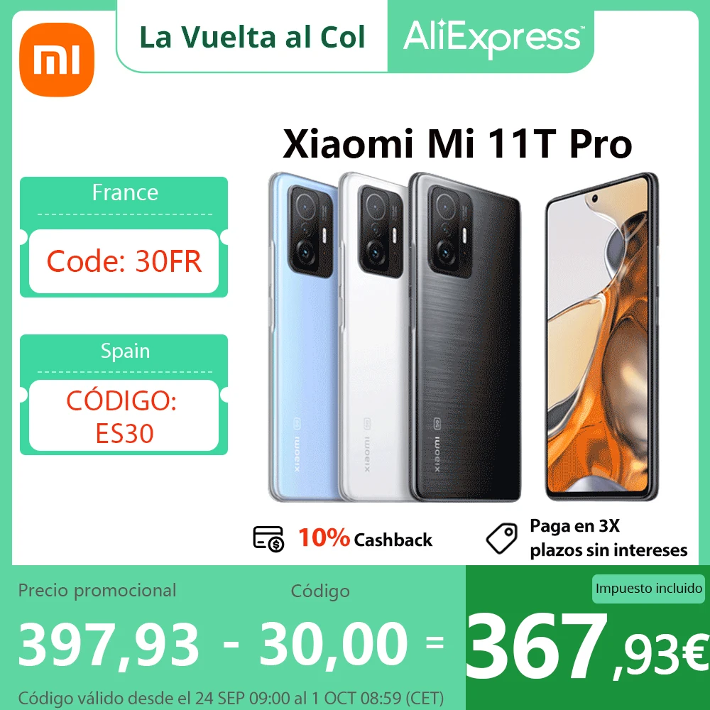 Global Version Xiaomi Mi 11T Pro Smartphone 256G Flagship Snapdragon 888 Octa Core 108MP Camera 120Hz 6.67" AMOLED Global Version Xiaomi Mi 11T Pro Smartphone 256G Flagship Snapdragon 888 Octa Core 108MP Camera 120Hz 6.67" AMOLED