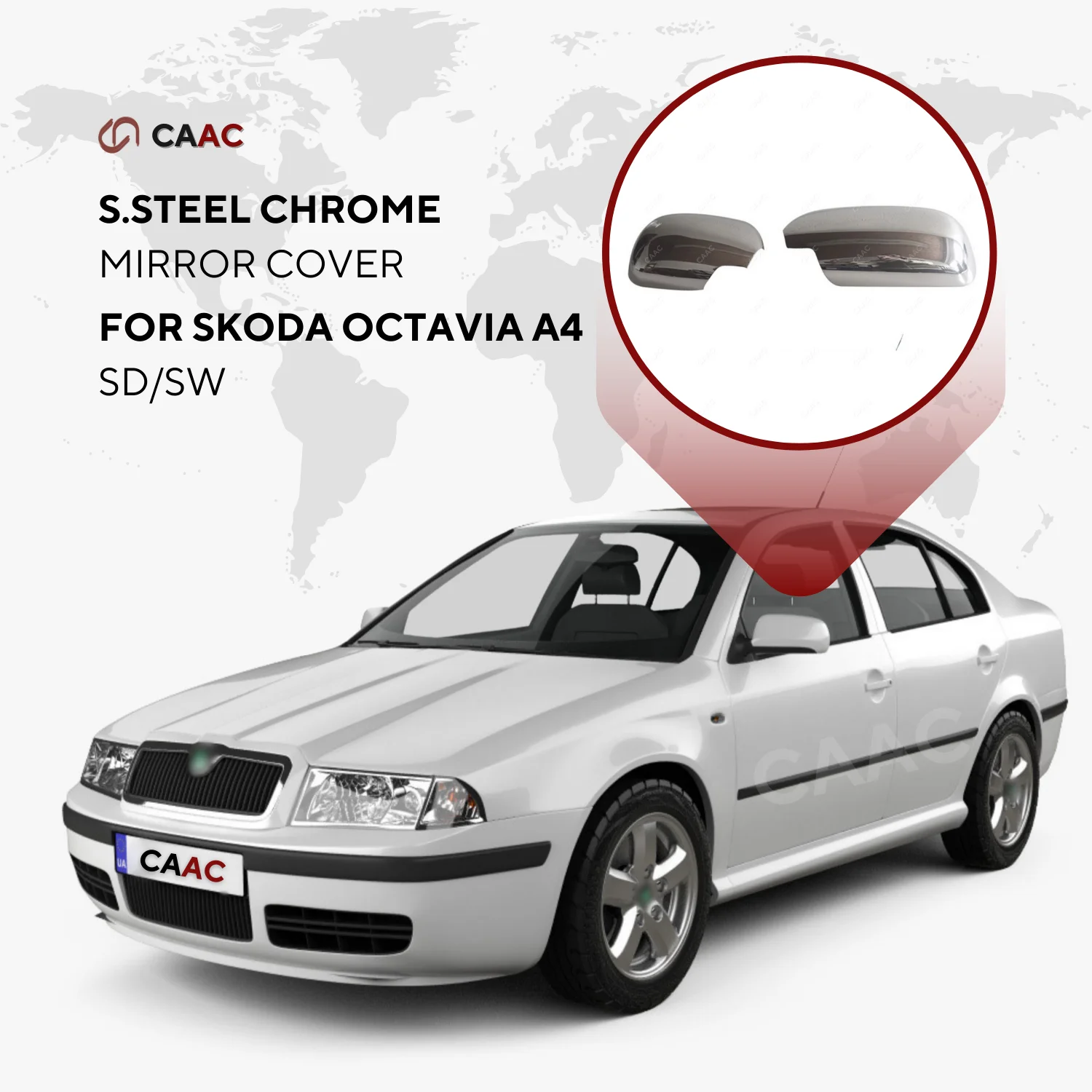 

Для Skoda Octavia SD/SW 2000-2005 хромированная боковая крышка зеркала из нержавеющей стали 2 шт. серебристый цвет автомобильные аксессуары дизайн Модиф...