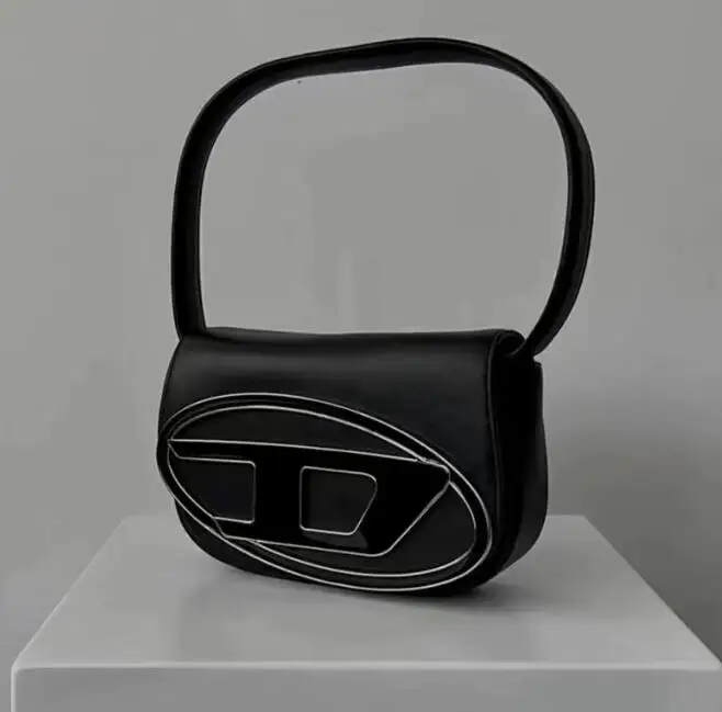 

Fashion Men Leather Shoulder Bag Ladies Logo Flap Bag Women Mini Dress Shoulder Purse Handbag Design Party Clutch Bag Black