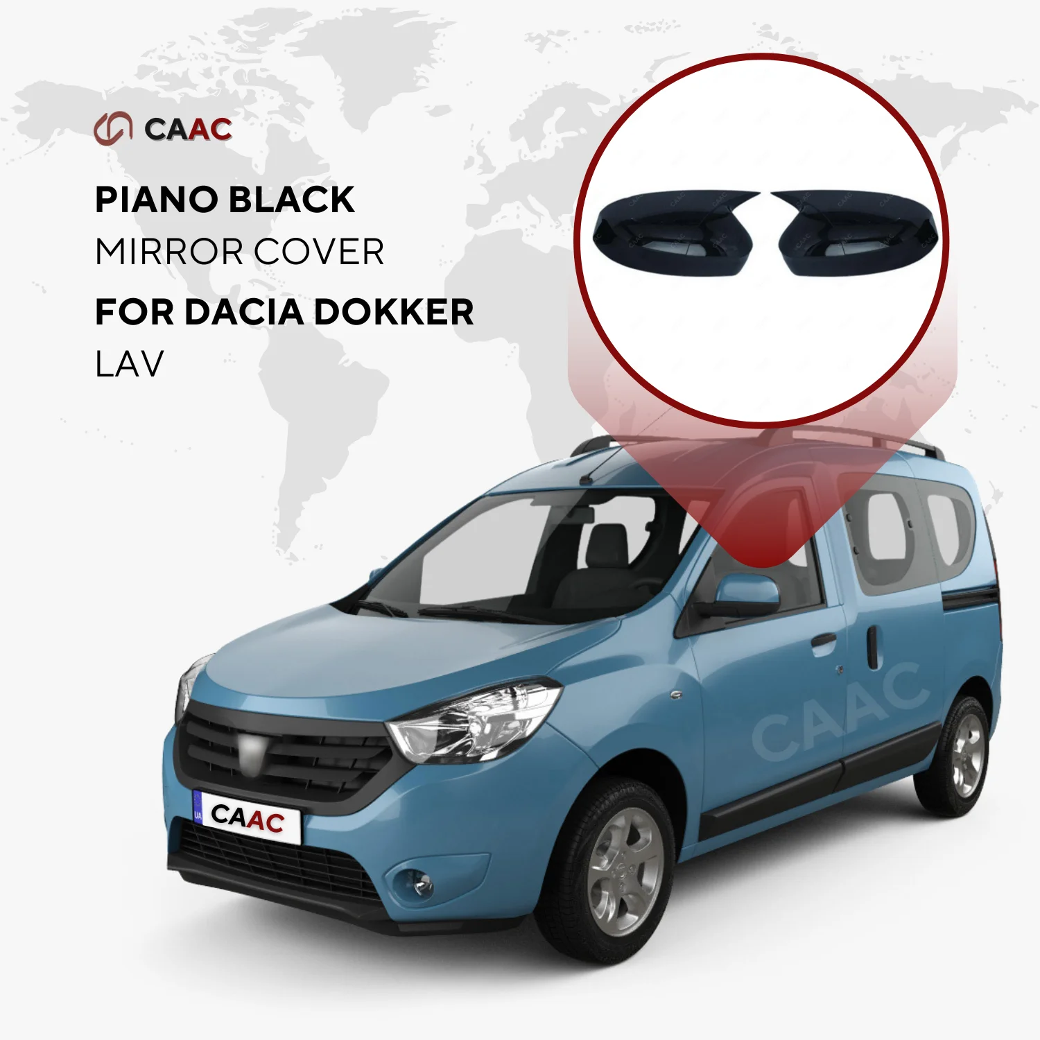

Черное боковое зеркало для пианино Dacia Dokker LAVA 2012-2021, чехол, 2 шт., Бэтмен, новый сезон, дизайн, модифицированные аксессуары для автомобильного ...