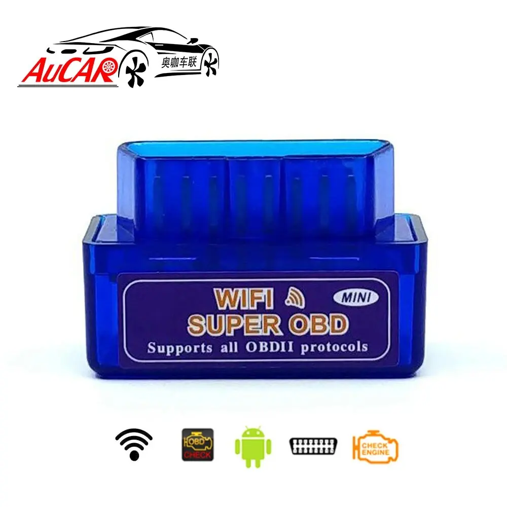 

Super AuCar Mini Elm327 Wifi OBD2 OBDII Adapter ELM 327 Obd 2 Auto Code Scanner For IOS Iphone ELM327 V1.5 Car Diagnostic Tool