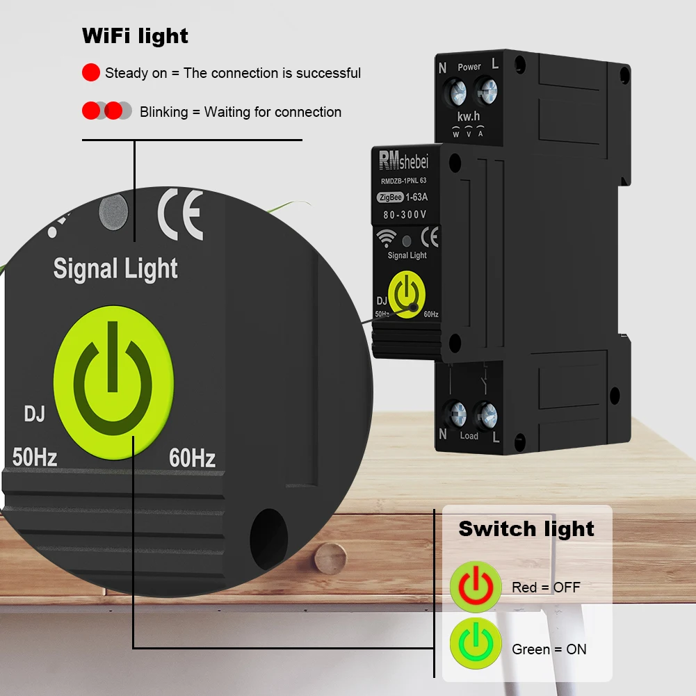 RMshebei Zigbee система умного дома 1P 63A Автоматический выключатель таймеры