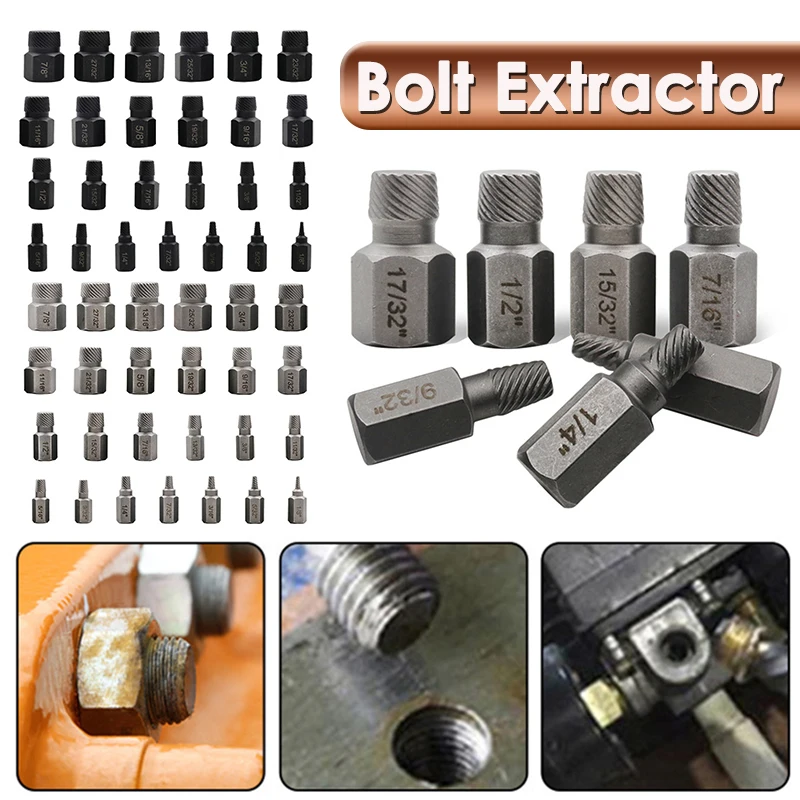 

25pcs Screw Extractor Set Hex Head Multi-Spline Bolt Extractor Set Chrome Molybdenum Alloy Steel Rounded Bolt Remover