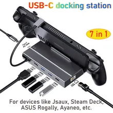 Станция d'ccueil Многопортовые USB SSD M2 NVME HUB USB-C, HDMI 4K 60 Гц Pour Ayaneo Jsaux Dock Steam Deck Asus Rog Ally, Accessoires
