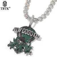 TBTK A FEW GOOD KIDS Letters 3 Angels Earth Pendant Setting Bling Cubic Zirconia Chain Hiphop Rapper Jewelry For Gift
