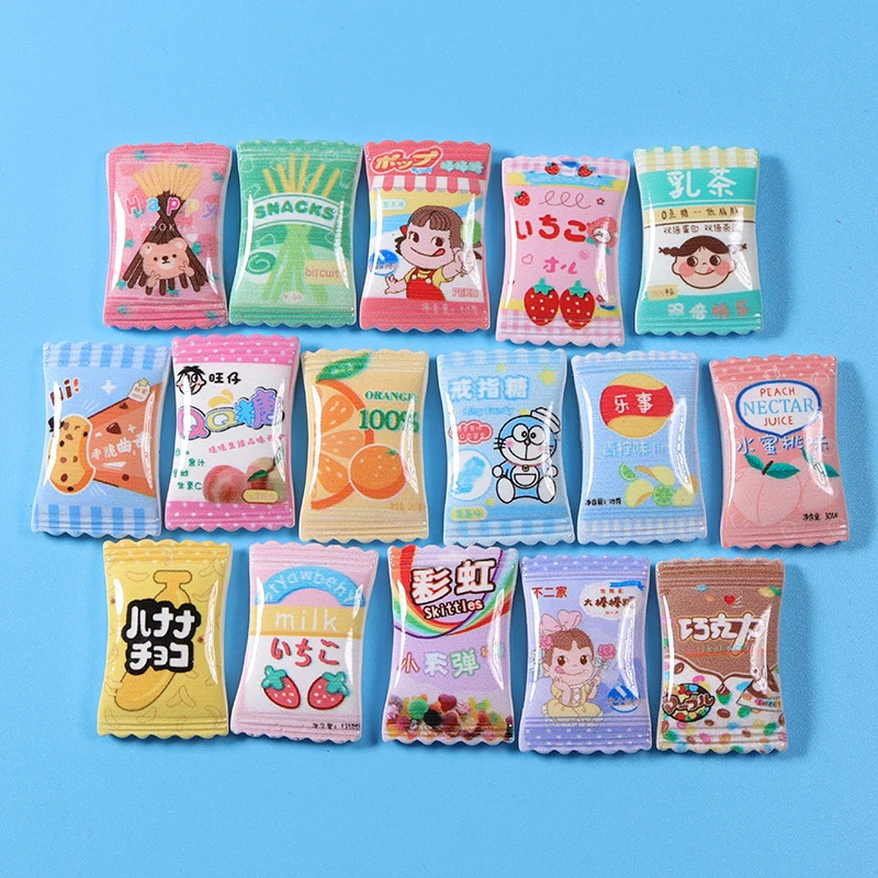 

10pcs Resin Kawaii Miniature Candy Food Charm Colorful Pendant for Keychain Jewelry Earring Scrapbooking DIY Bracelet Necklace
