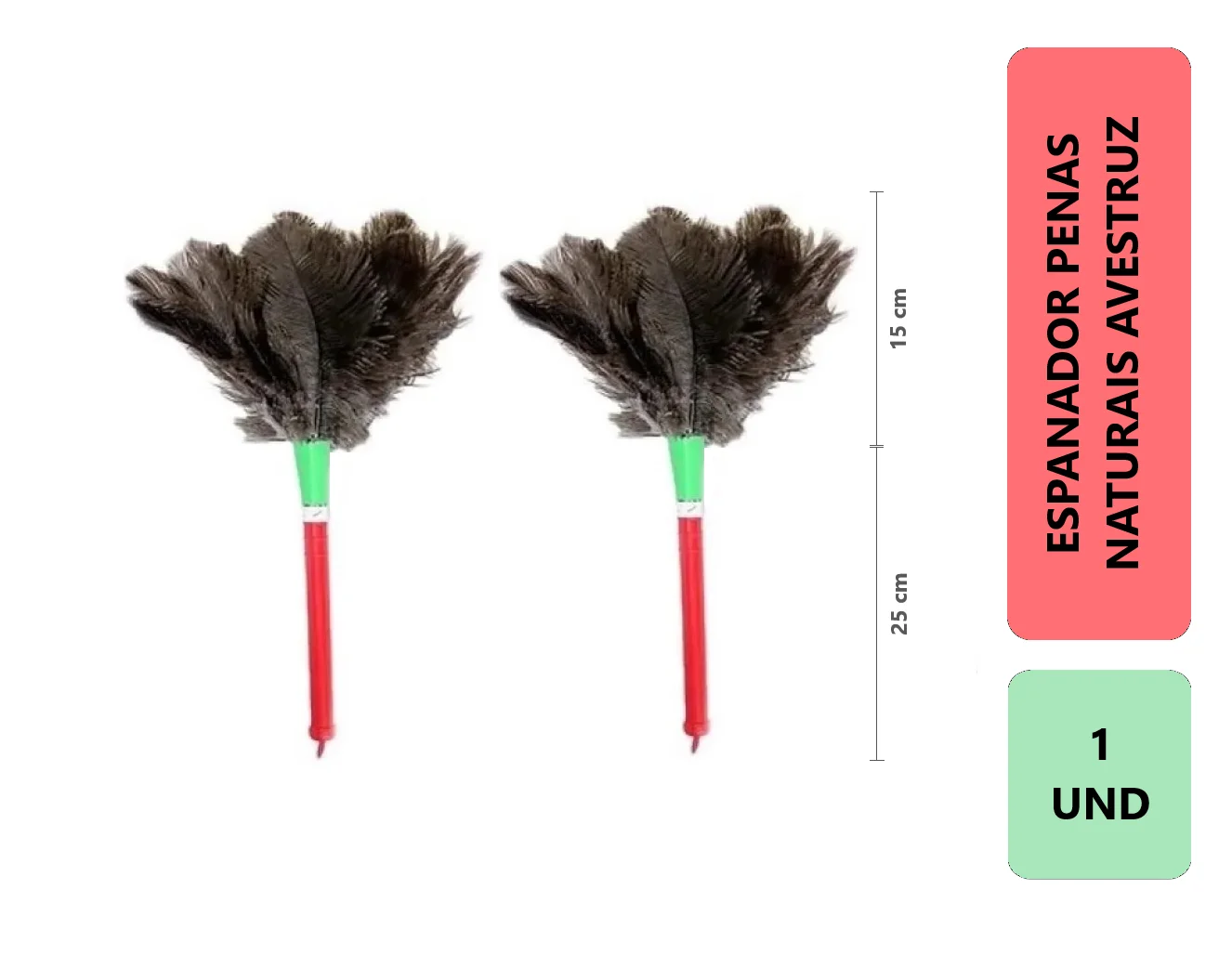 

Kit 2-Natural Ostrich Feather Powder Dop 30cm