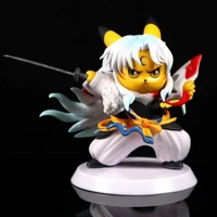 pokemon anime figures pikachu cosplay inuyasha sesshomaru kawaii figurine doll toys for children collection statue birthday gift