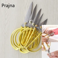 stainless steel gold sewing scissors short cutter durable high steel vintage tailor scissors for fabric craft household 6 size