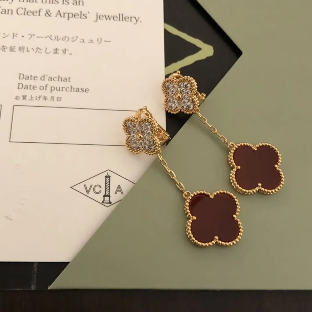 точная копия 1:1 Новые ЖемчуЖные Серьги Van Cleef & Arpels Вечерних Ювелирных Украшений