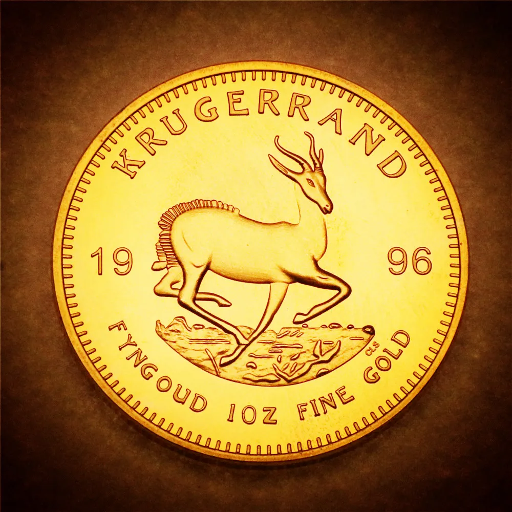 

Сувенирная позолоченная монета Krugerrand 1 унция 1996 года