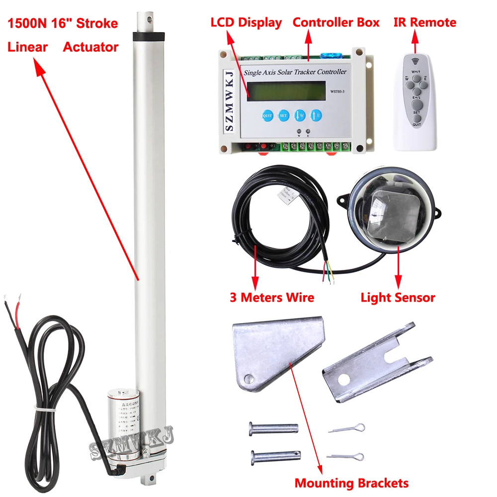 Набор для отслеживания солнечной панели с одной осью-1500 Н, 16 дюймов ...