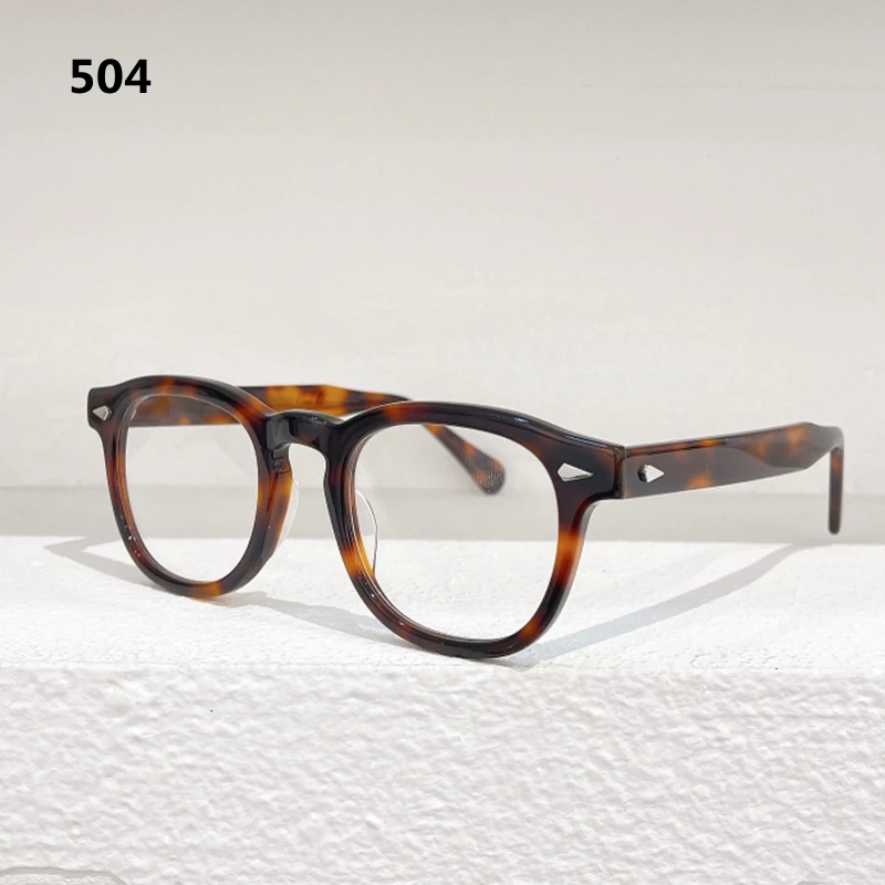 

504 Round Tortoise Eyeglasses Frames Original Quality Handmade Acetate Glasses Classical Handmade Fashion Prescription Eyewear