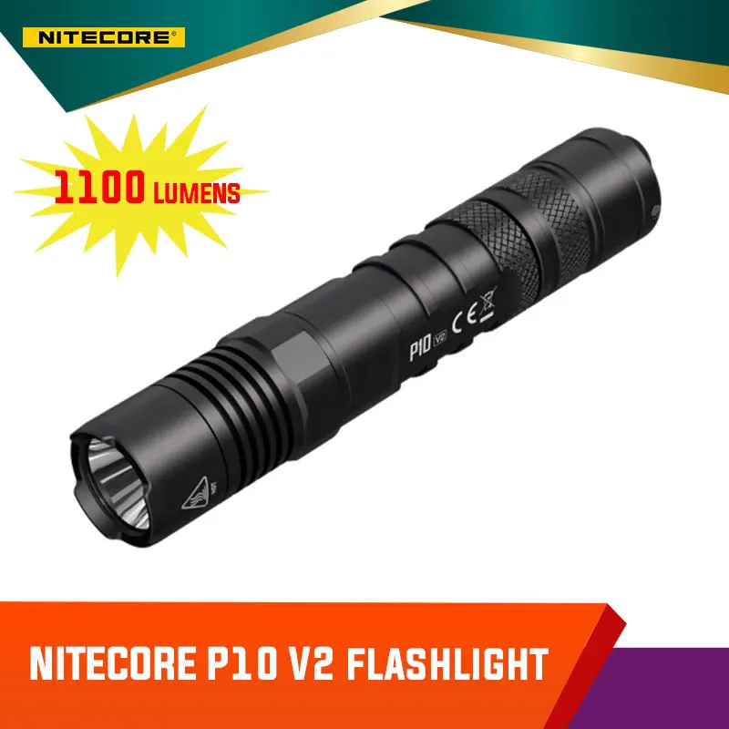 

Nitecore P10 V2 1100 Lumens Ultra-Compact Tactical Torch White Light Flashlight With Holster CREE XP-L2 V6 LED