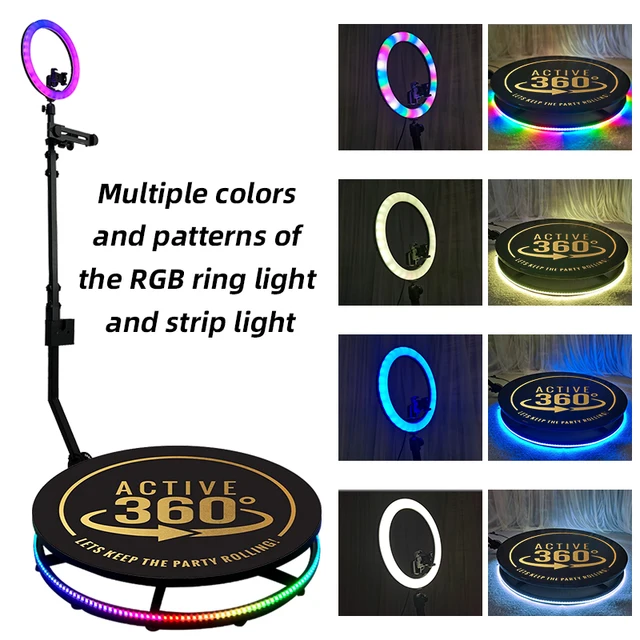 Cabin 360 Photo Booth Machine Automatic Spin 115cm 100cm 80cm with Flight Case for Wedding Party Events 360 Rotating Platform 3