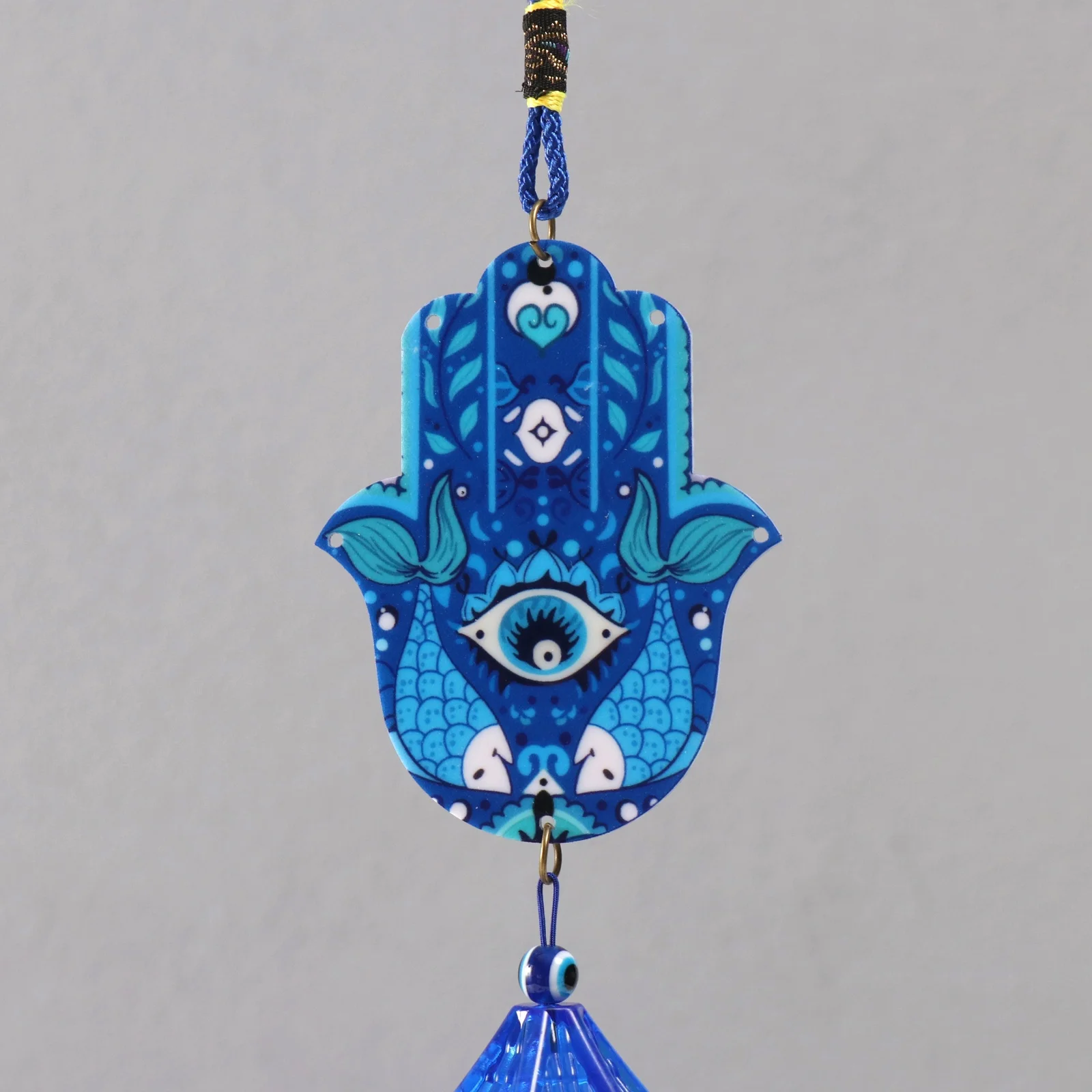 Музыка ветра металл от сглаза 'Рука Фатимы' 3 колокольчика 45 см (комплект из 6