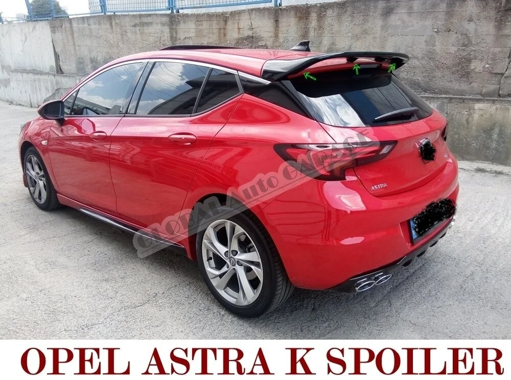 

Спойлер для Opel Astra K 2015-2021, автомобильный аксессуар, универсальные спойлеры, автомобильная антенна, Стайлинг автомобиля, рассеиватели, разветвитель, Черная отделка