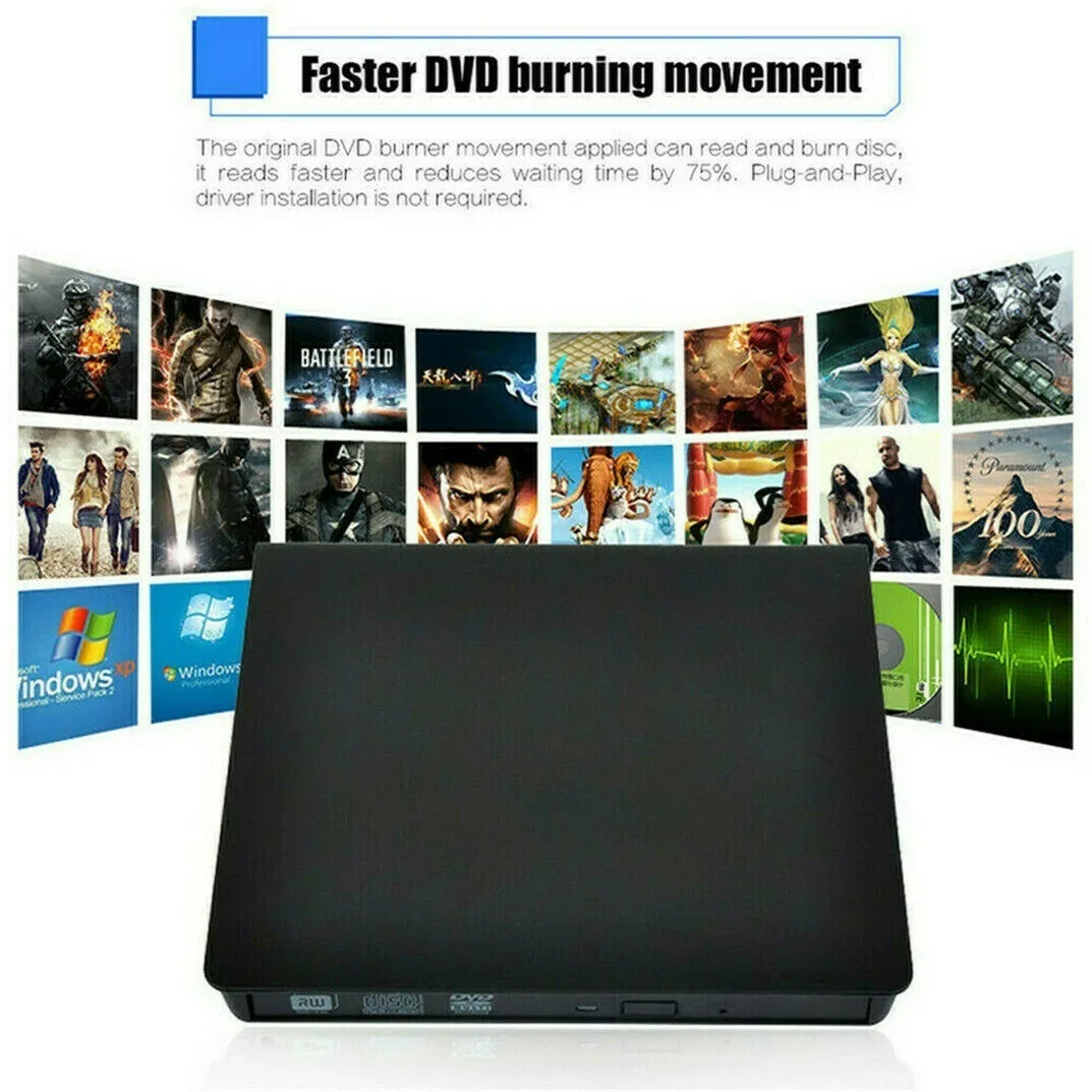 Внешний DVD-привод USB 3.0 Type C кабель портативный CD DVD RW привод записывающая горелка
