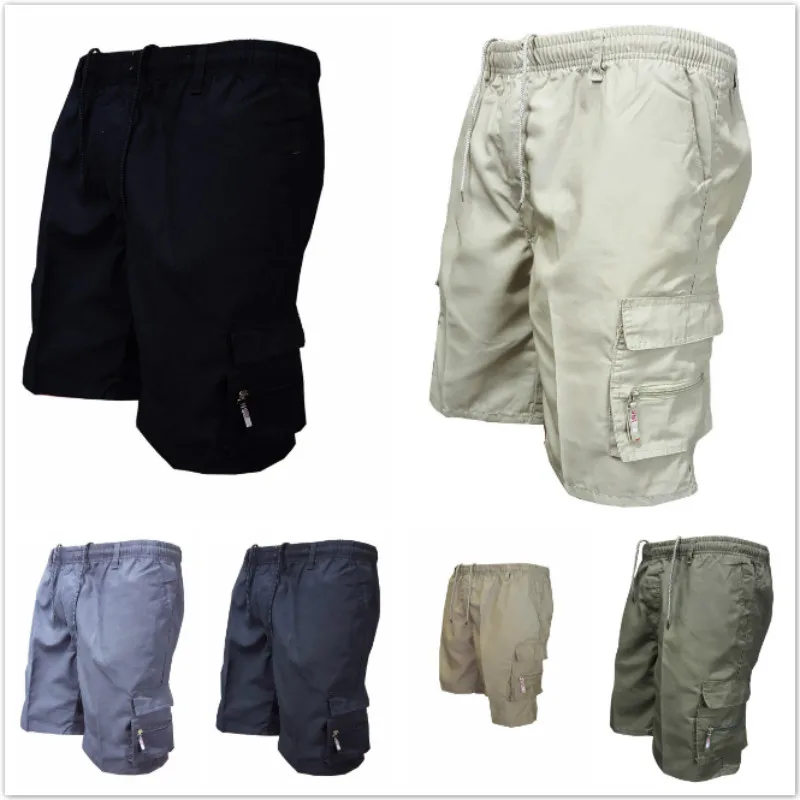Fashion Cargo Short Men's Drawstring GYM Shorts Men Tactical Short Pants Summer Beach Pants Casual Jogging Shorts Loose Pants