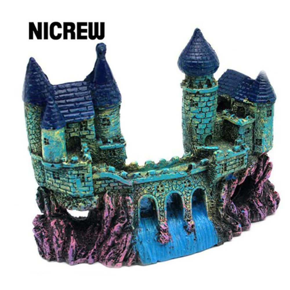 

Аквариумное ландшафтное украшение NICREW, полимерные антикварные архитектурные украшения, замок, рыбка, креветка, скрывающий дом для украшени...