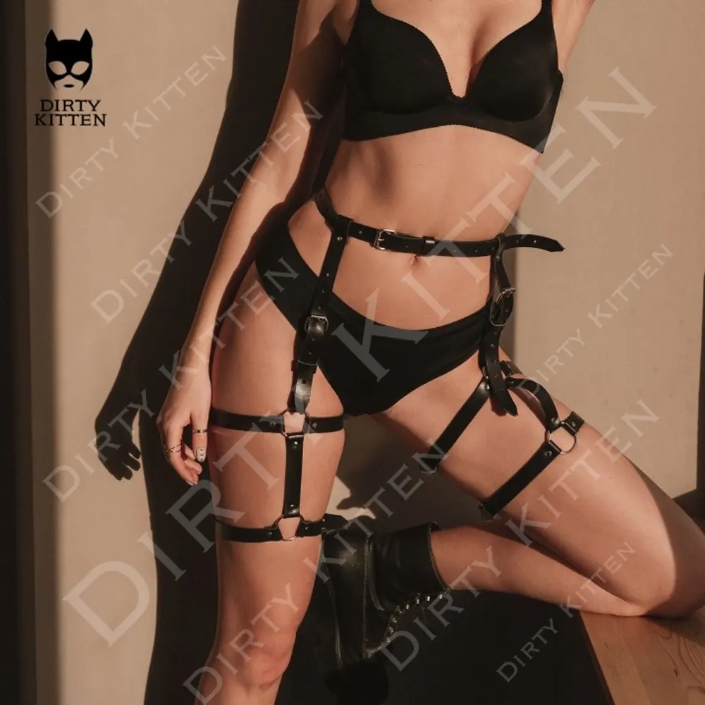 

Leg harness Bdsm Lingerie Thigh Garter Leather Lingerie Bondage Body Harness Belt Fetish Wear Women Garter Stocking Goth Belt