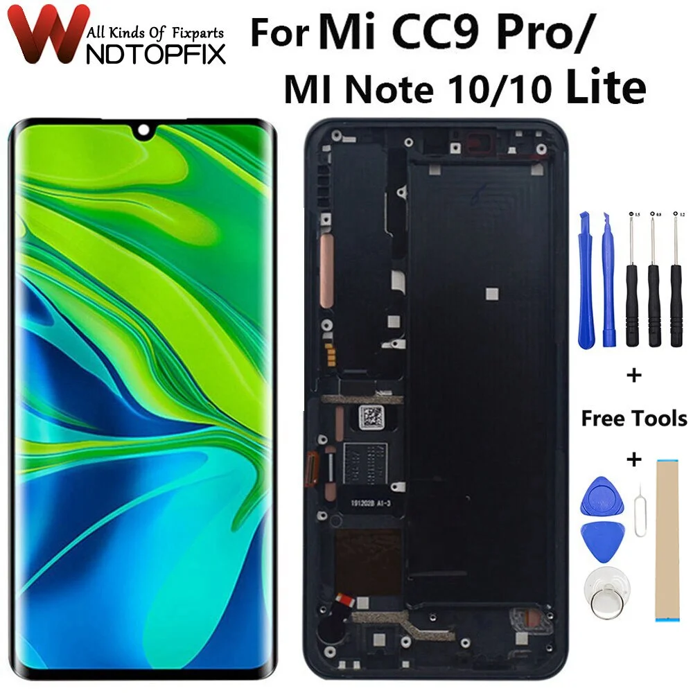 ЖК-дисплей AMOLED для Xiaomi Mi CC9 Pro Mi Note 10, сенсорный ЖК-экран с дигитайзером в сборе, сменный ЖК-экран для Mi Note10 Lite