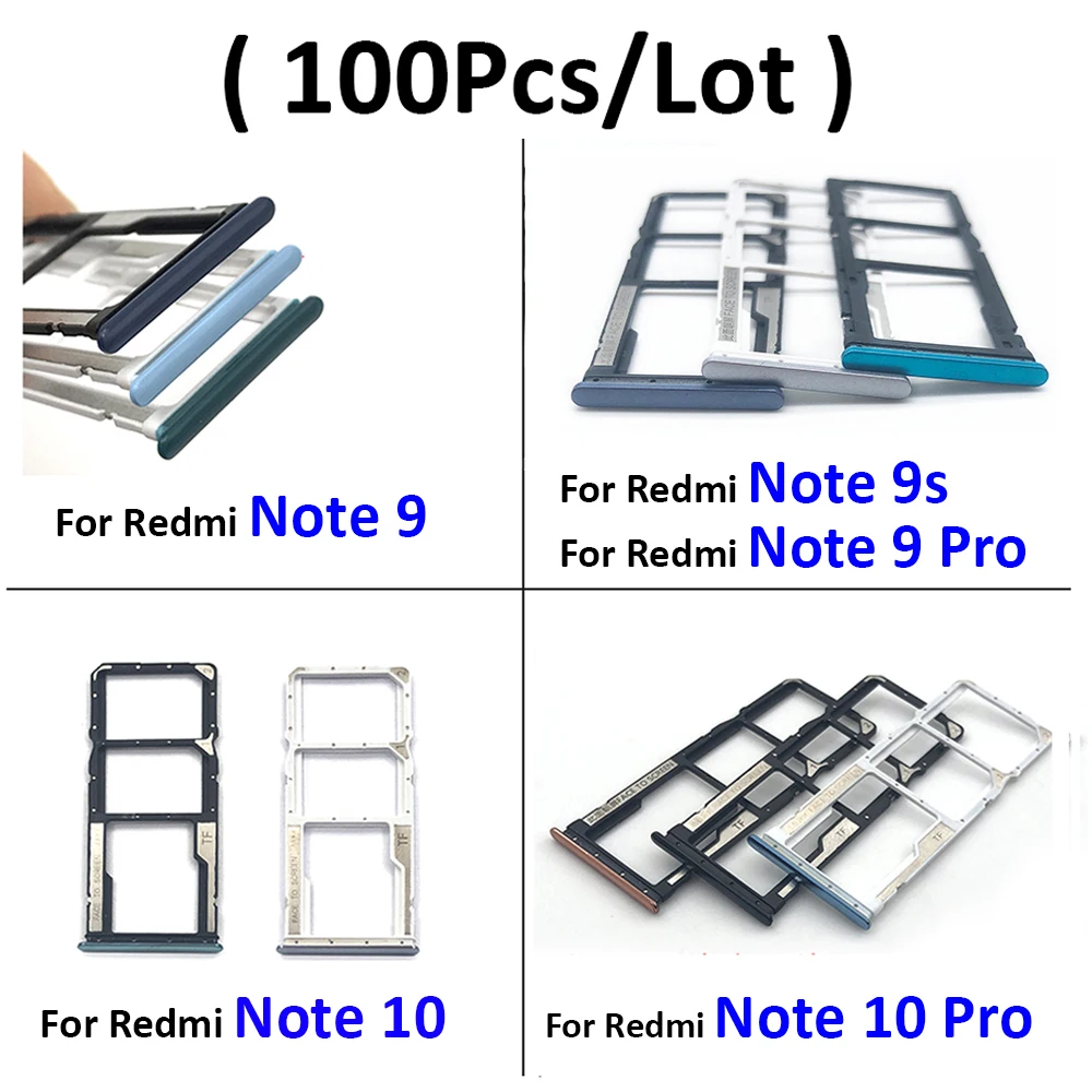 

50Pcs/Lot, SIM Card Slot SD Card Tray Holder Adapter For Xiaomi Redmi Note 7 8 9 9s 10 Pro Replacement Parts