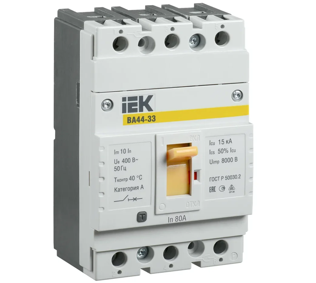 Автоматический выключатель IEK ВА 44-33 (TM) 15kA 80 А