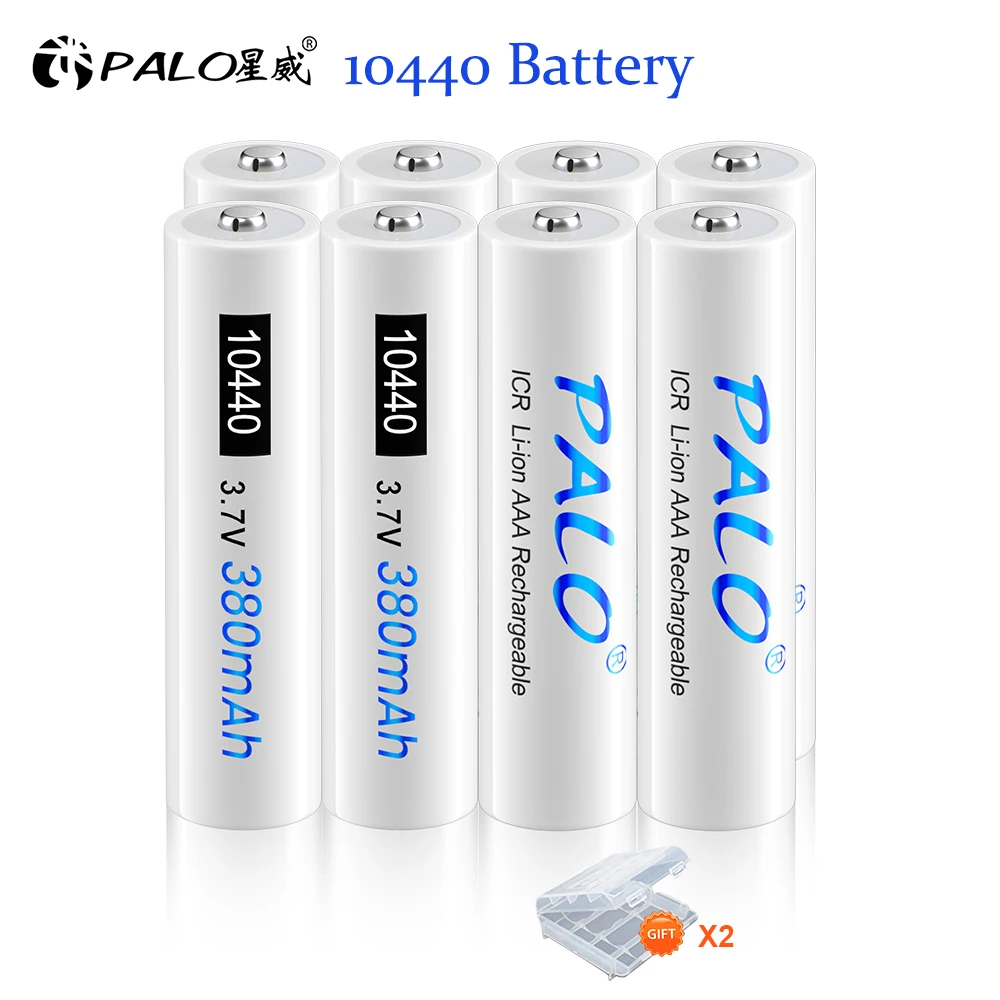 

Литиевая перезаряжаемая батарея Palo ICR10440 10440 AAA 3A, 3,7 в, литий-ионные батарейки AAA для камеры, питание, Фотоэлементы дистанционного управления
