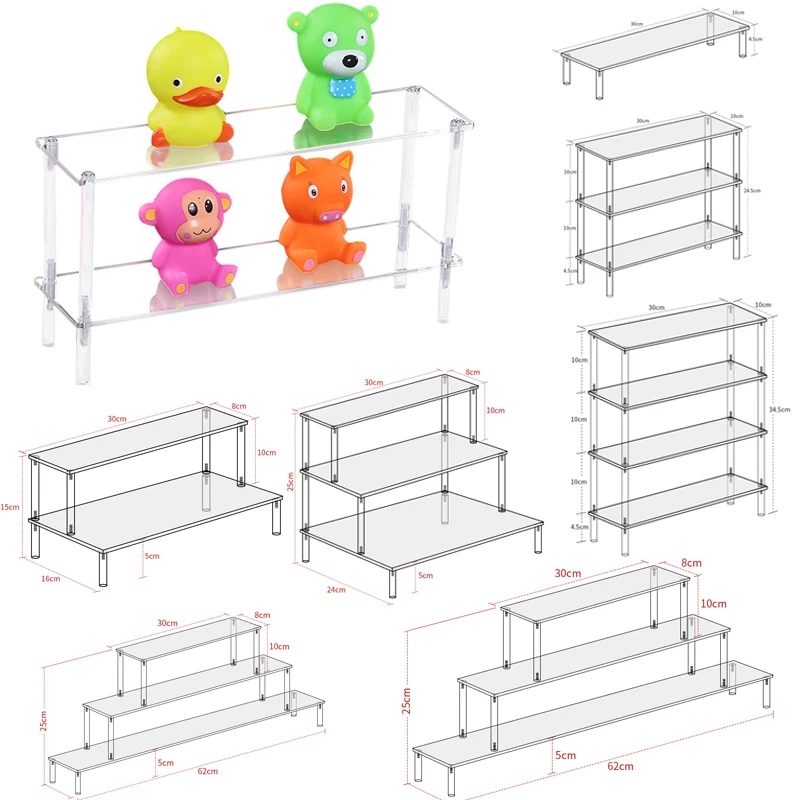 Clear Acrylic Display Riser Stand for Funko POP Figures, Cupcake Cosmetic Perfume Clay Doll Jewelry for Display Stand Organizer