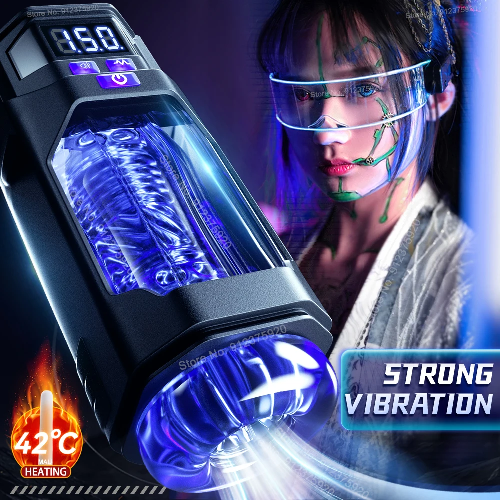 Automatic Male Masturbator Cup Powerful Vibration Vagina Blowjob Pussy Masturbation Sex Toys for Men Goods for Adult Mastubator