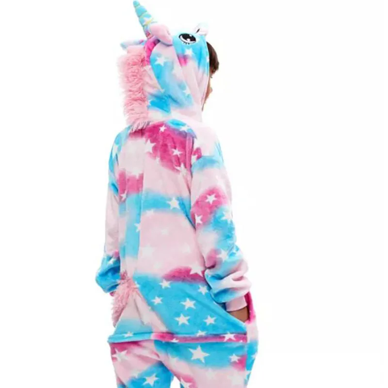 Family Kigurumi Pajamas Pink Stars Unicorn Animal Onesie Cosplay Costume Pajamas For Kids and Adults