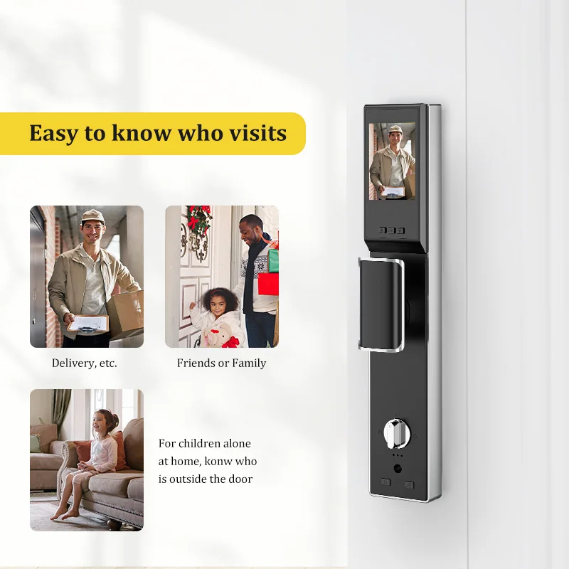 Водонепроницаемый Bluetooth Wi-Fi Смарт-замок с распознаванием лица и отпечатком