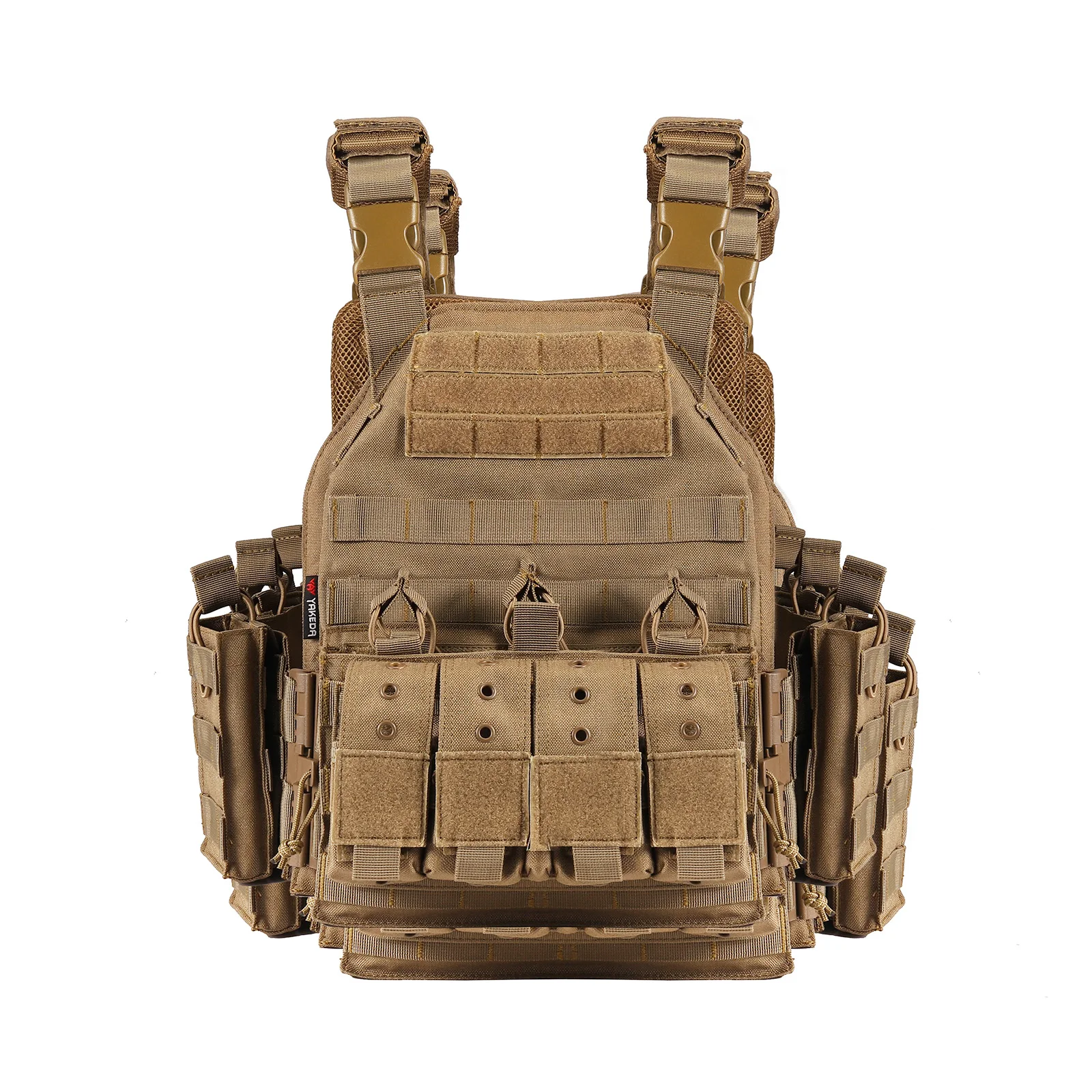 

YAKEDA PHANTOM Modular Tactical Vest Quick Release Plate Carrier Tactical Vest Outdoors Tactics Accessories - Khaki ACU Camo