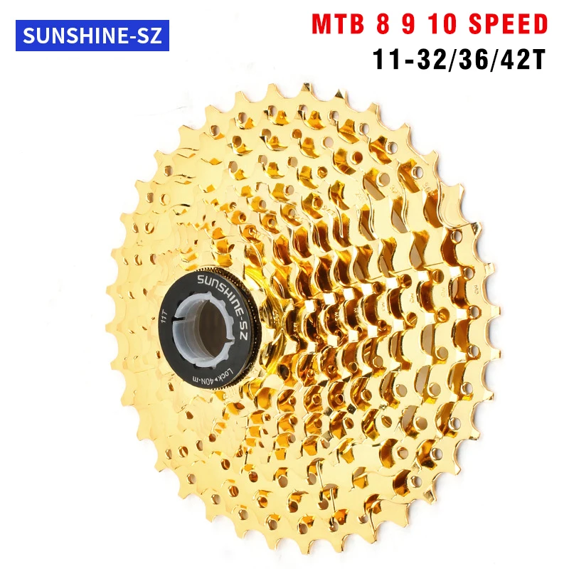 

SUNSHINE Bicycle Cassette 8/9/10 Speed Hyper Glide System For Shimano/SRAM 11-32 36 42T Sprocket MTB Freewheel Cycling Cassette