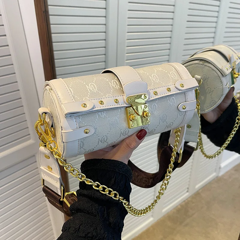 

Women's Pillow Women's Cylindrical Messenger Bag Round Small 2022 New Summer Fashion Texture Casual Women's Bag