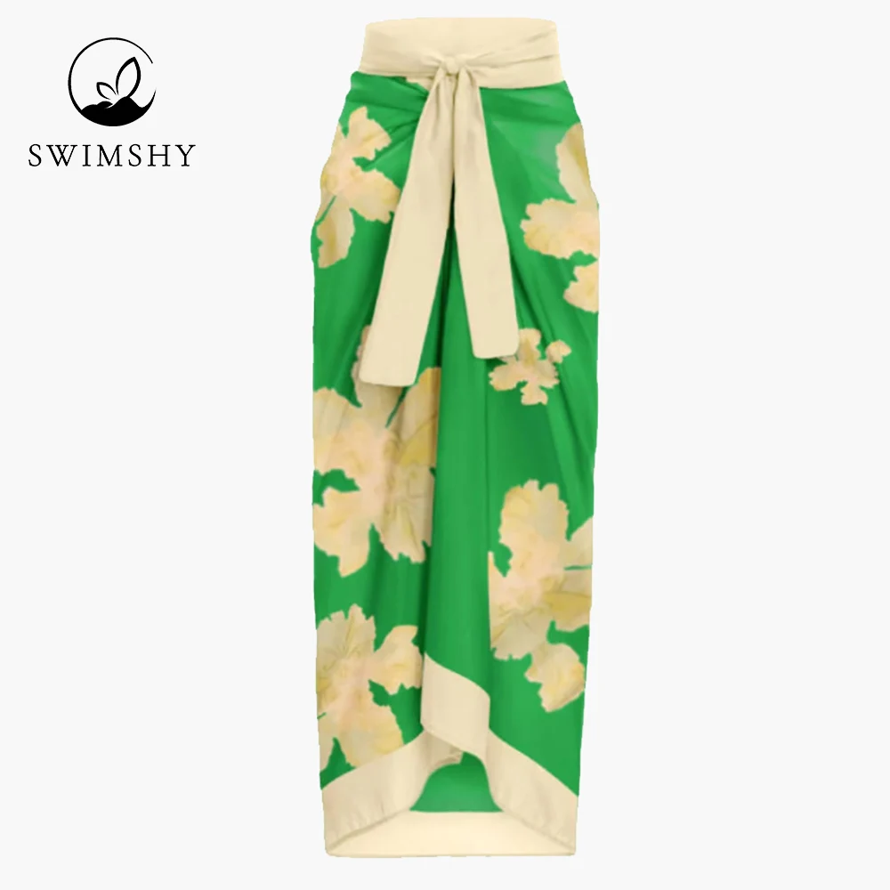 Green Fashion One Shoulder Floral Print Swimsuits Sexy Chic Bikinis Summer Beach Wear Swimming Biquini Women's Bathing Suit Slim