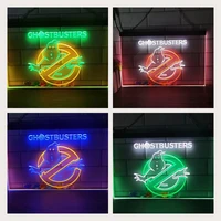ghostbusters logo custom dual color neon sign led wall hangings decor for personalized gift birthday party bedside lamp light