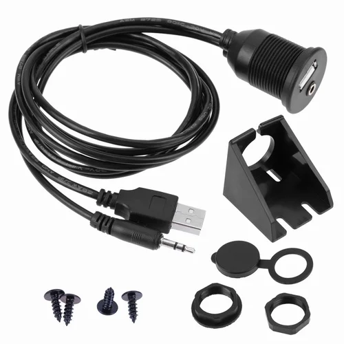 USB удлинитель male - female встраиваемый в панель 2 метра + AUX (комплект) D=27mm |