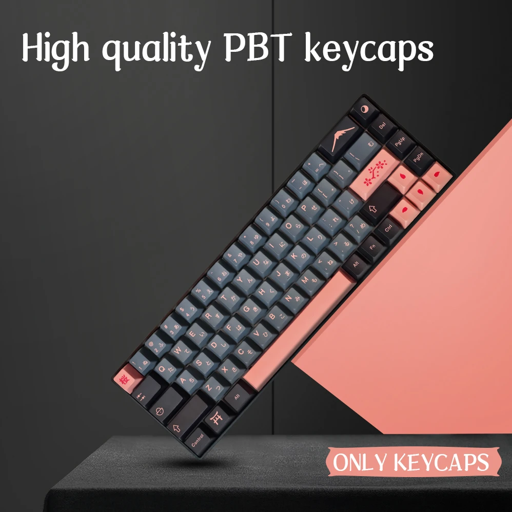 JTK Night Sakurai Custom Mechanical Keyboard Keycap Set - 151-keys, DYE SUB, Cherry Profile, for 60%, 65%, TKL, Full-Size Layout
