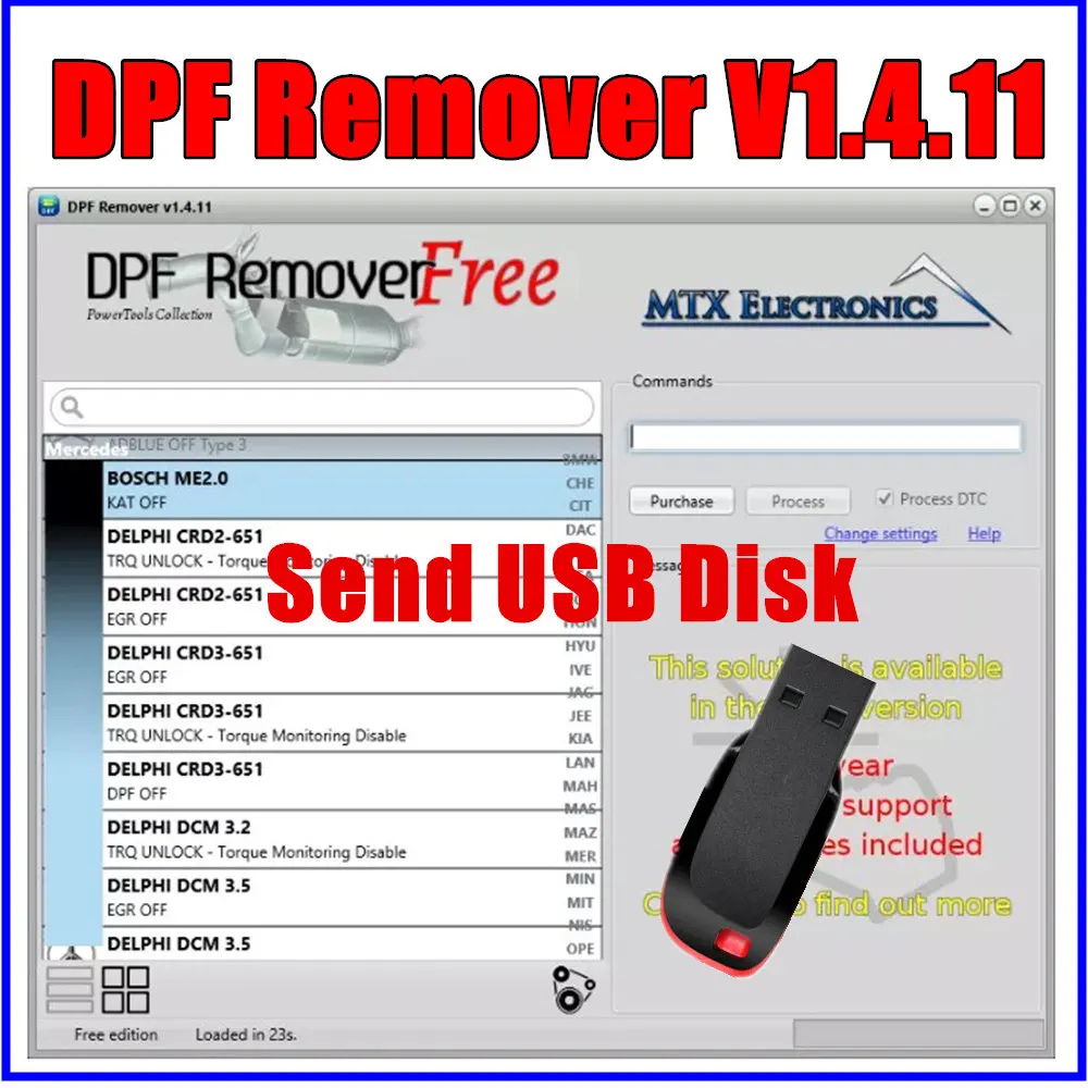 

2023 New DPF REMOVER V1.4.11 LAMBDA HOTSTART FLAP O2 DTC 2 SOFTWARE FULL multi- languages Send by USB Disk