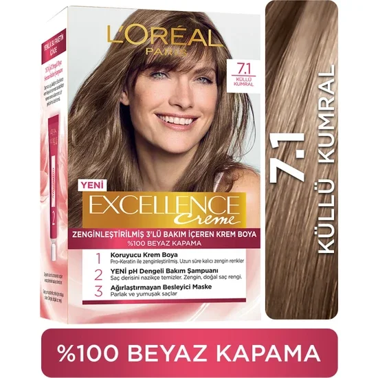 

L'Oréal Paris L'oreal Paris Excellence Creme Hair Color 7.1 Auburn Ash Set of 2