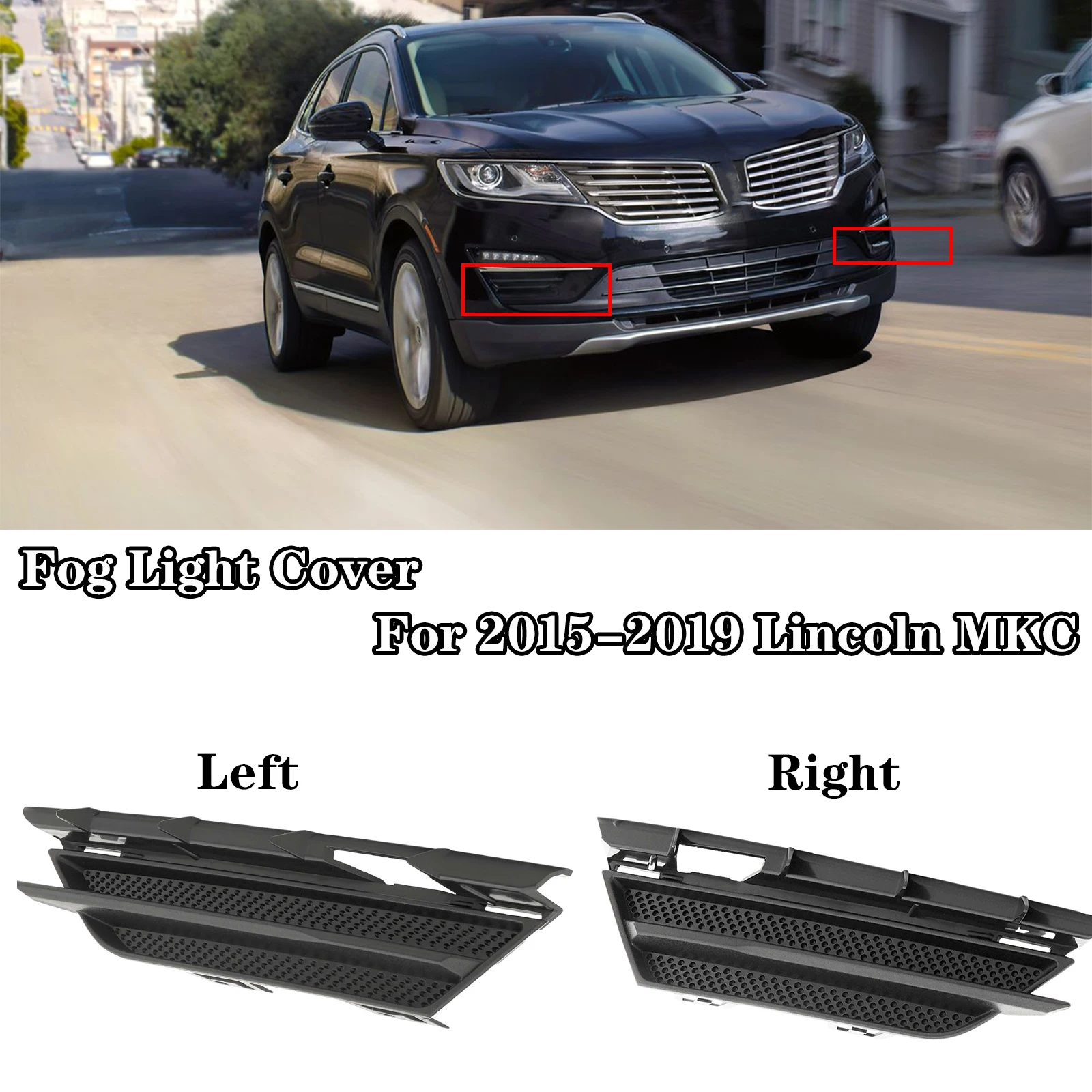 

Противотуманная фонарь для 2015-2019 Lincoln MKC, передний бампер, решетка, вставка, противотуманные фары, отверстие для рамы, автомобильные аксессуары