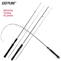 goture 1 6m 2 1m fishing rod carbon ul action trout rod ultra light lure rod spinning casting solid tips fishing tackle